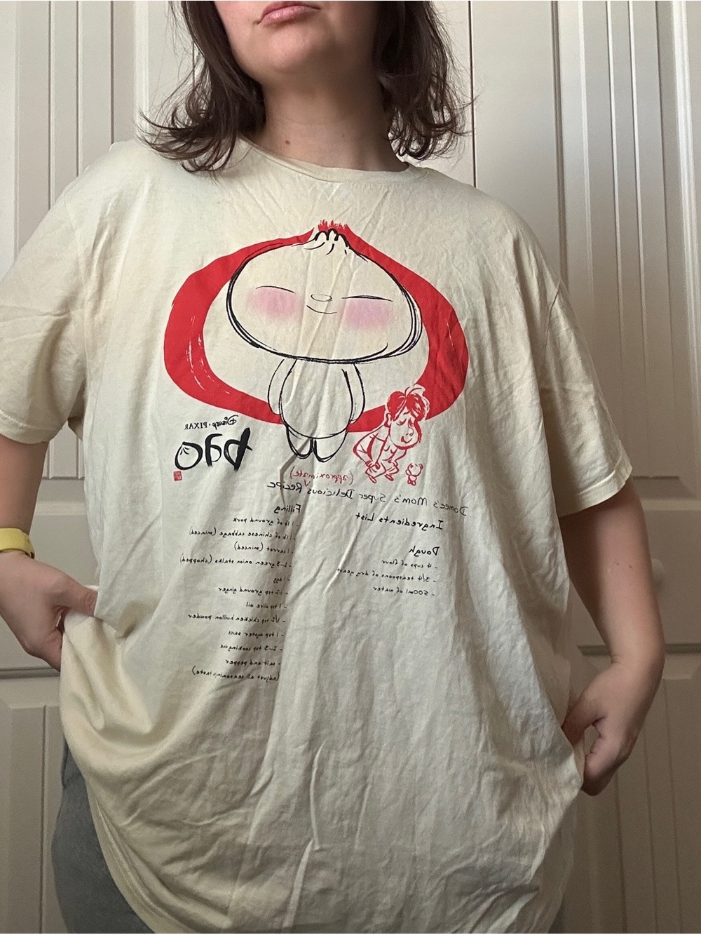 Disney Parks Pixar Beige TShirt Unisex Size XXL Bao Recipe Domee’s Mom